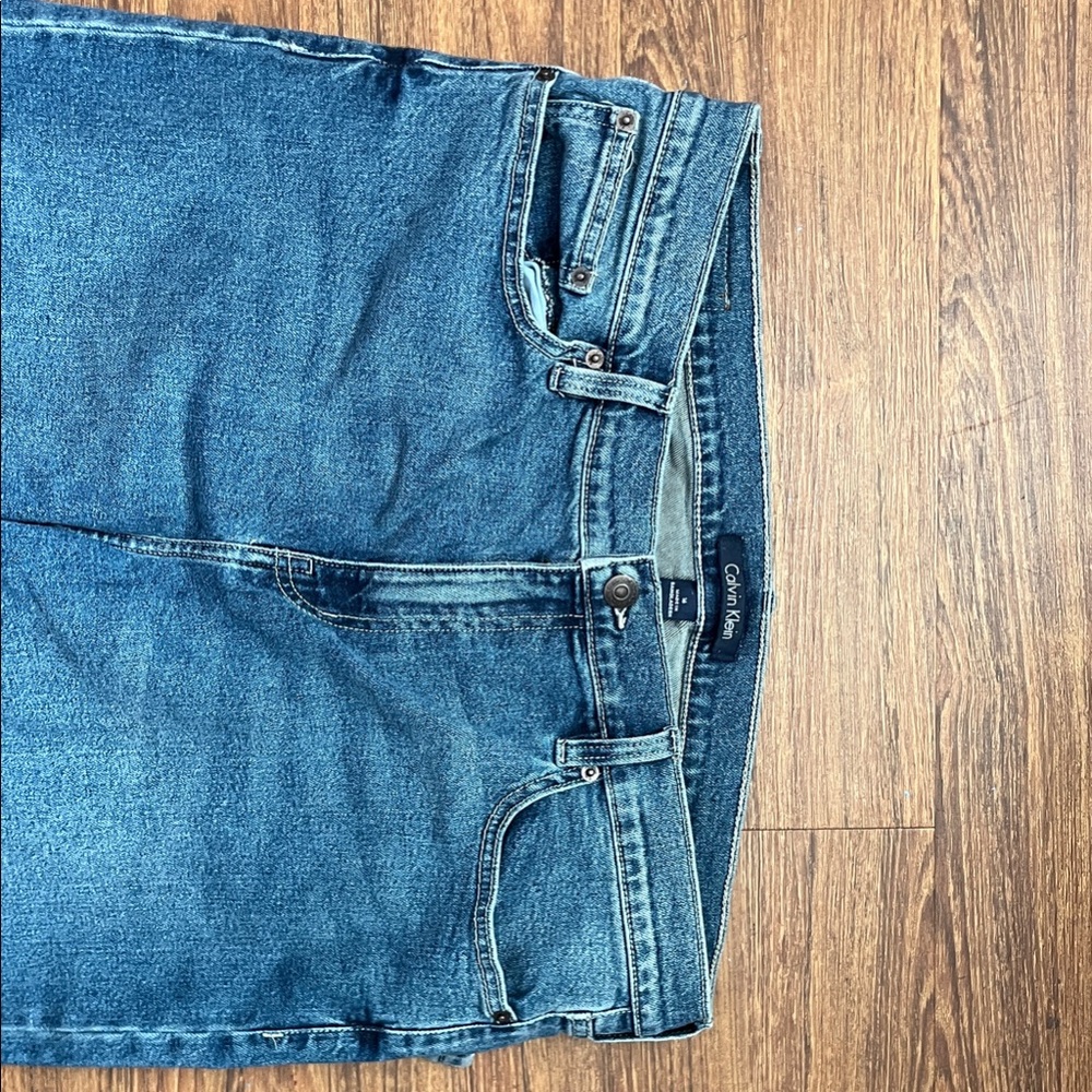 Calvin Klein Women's Denim Straight Leg Jeans - Picture 3 of 5